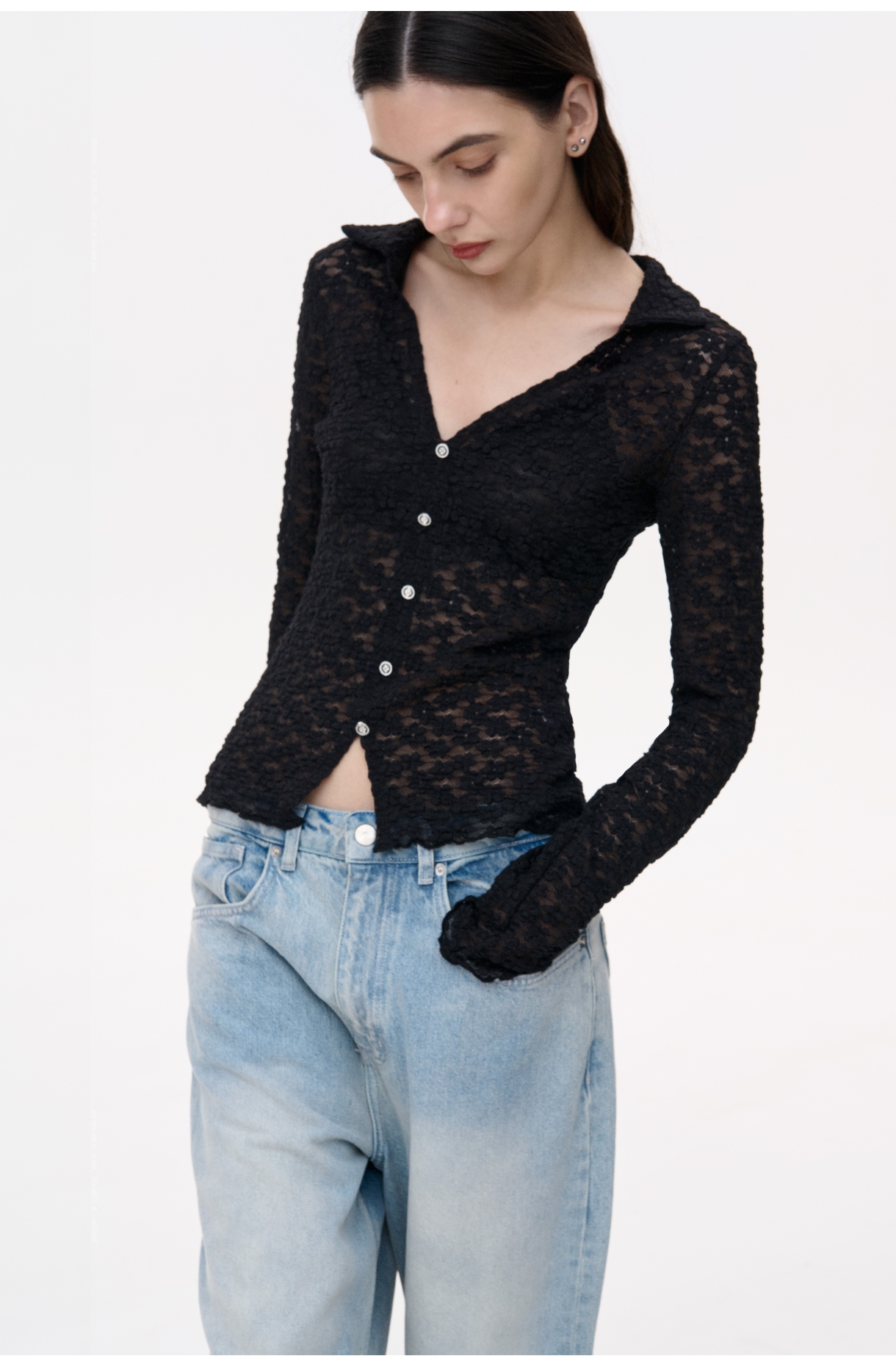 СОРОЧКА З МЕРЕЖИВНОГО ТРИКОТАЖУ 1235 зображення 3