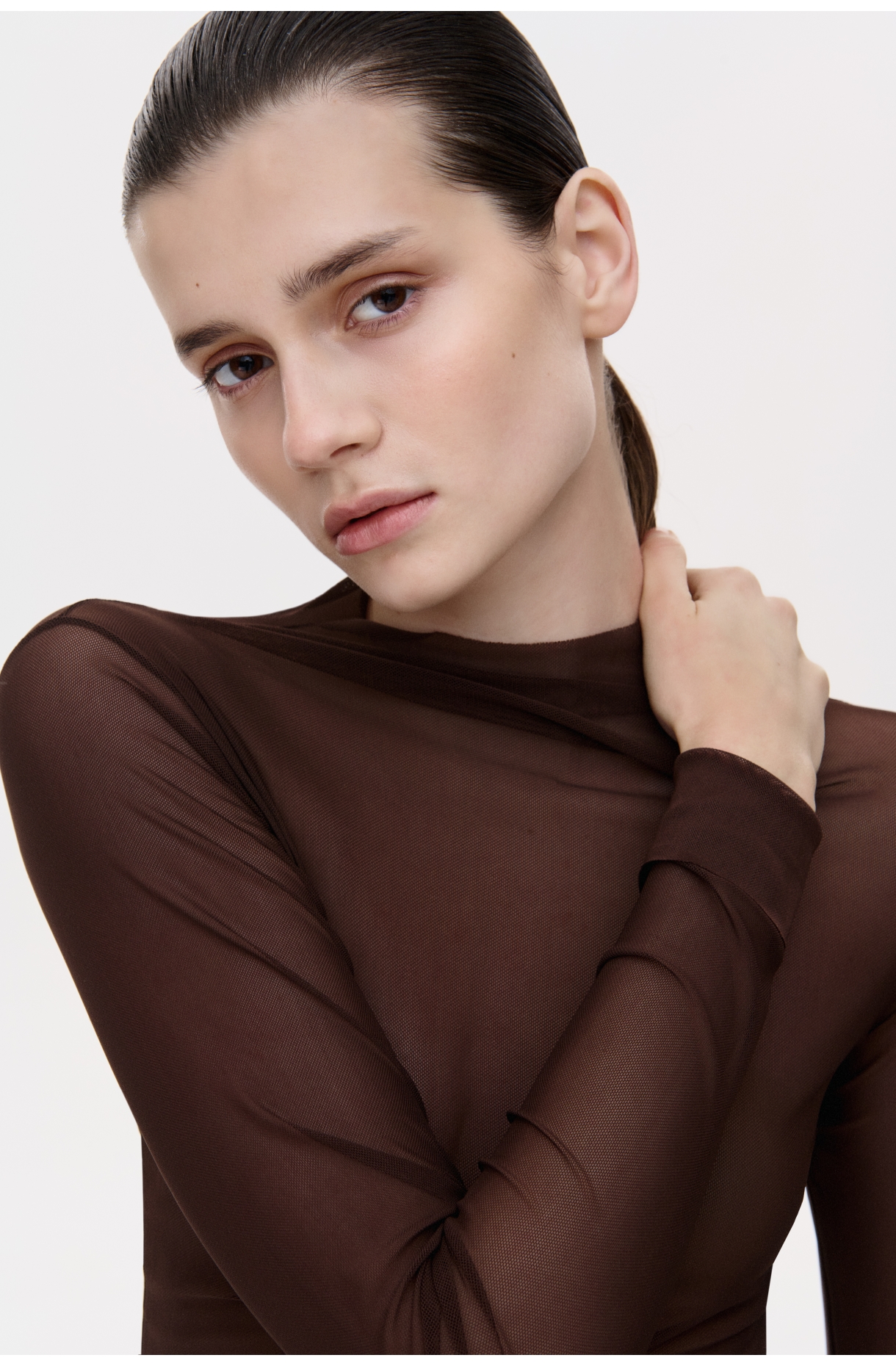 НАПІВПРОЗОРИЙ ТОП З ДОВГИМ РУКАВОМ 1141 зображення 24