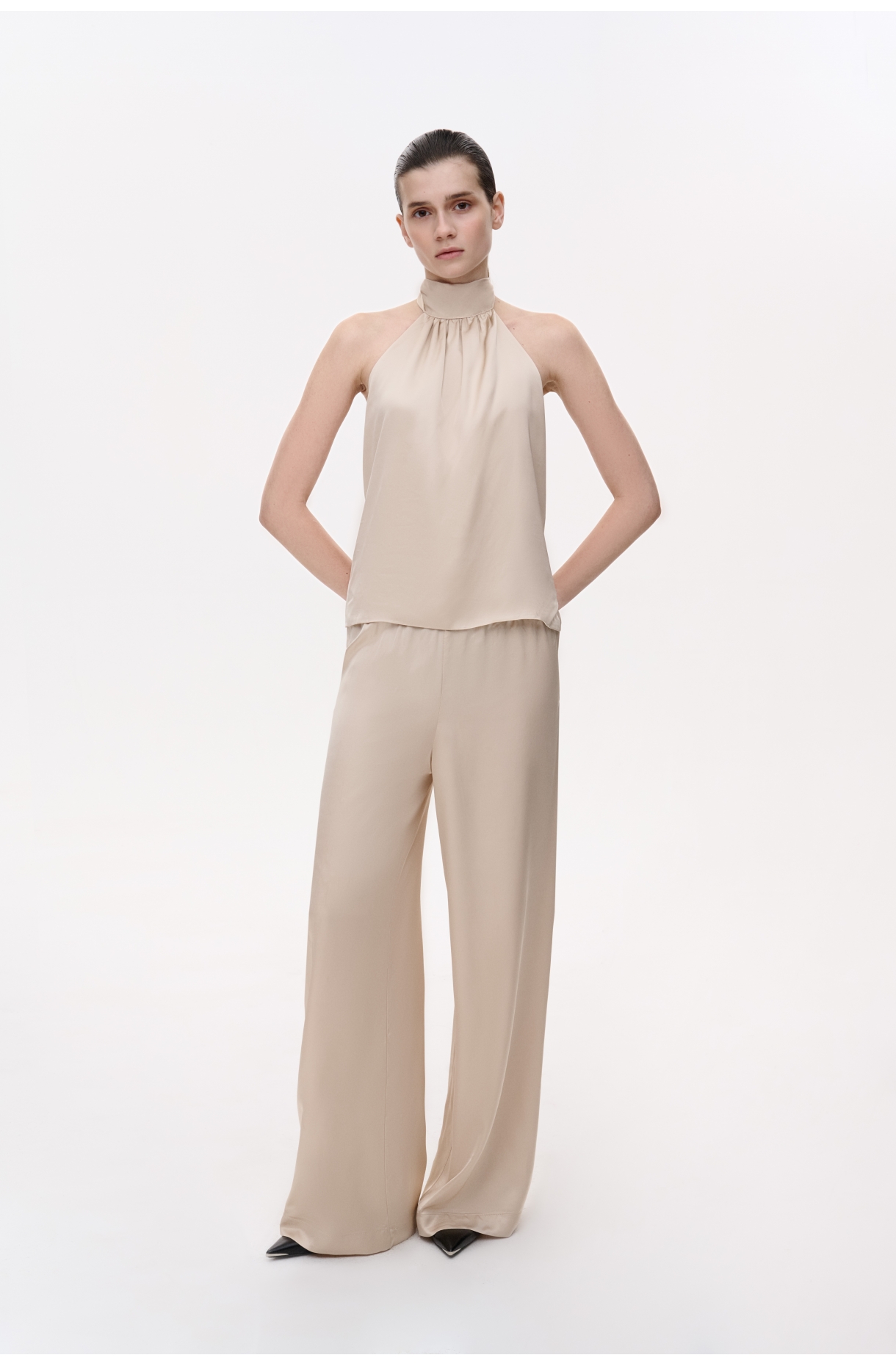 ШИРОКІ ШОВКОВІ ШТАНИ 1236 зображення 5