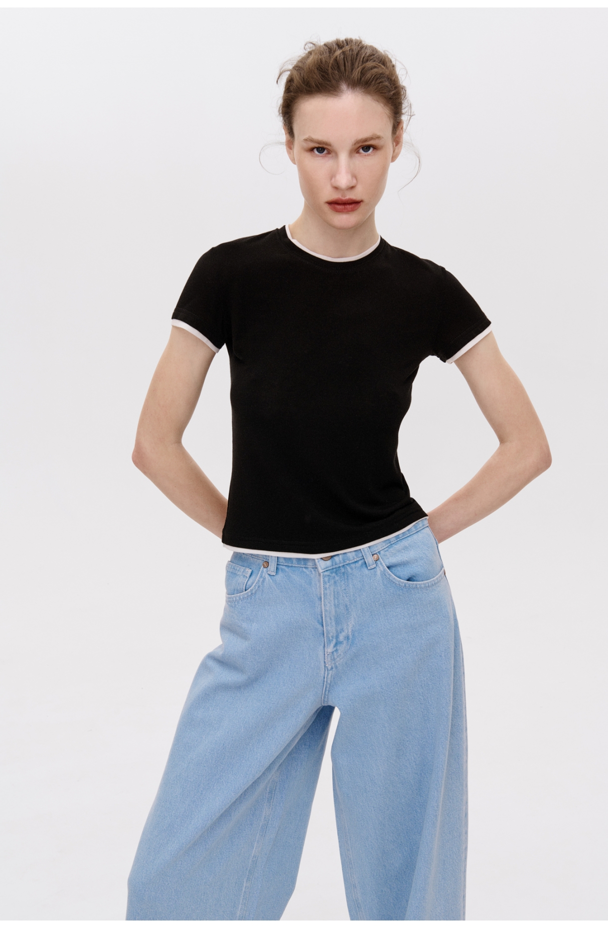 ФУТБОЛКА З АКЦЕНТНИМИ ВСТАВКАМИ З TENCEL 1176\27-3 зображення 66