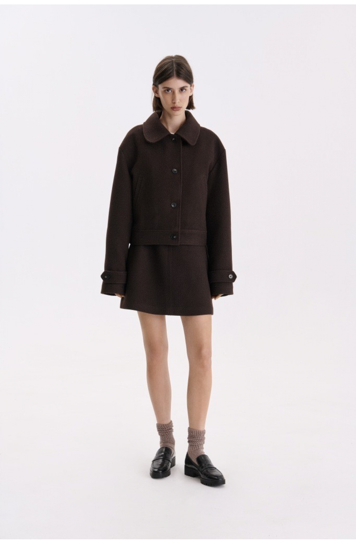 УКОРОЧЕНЕ ПАЛЬТО ПРЯМОГО КРОЮ 1257 зображення 6