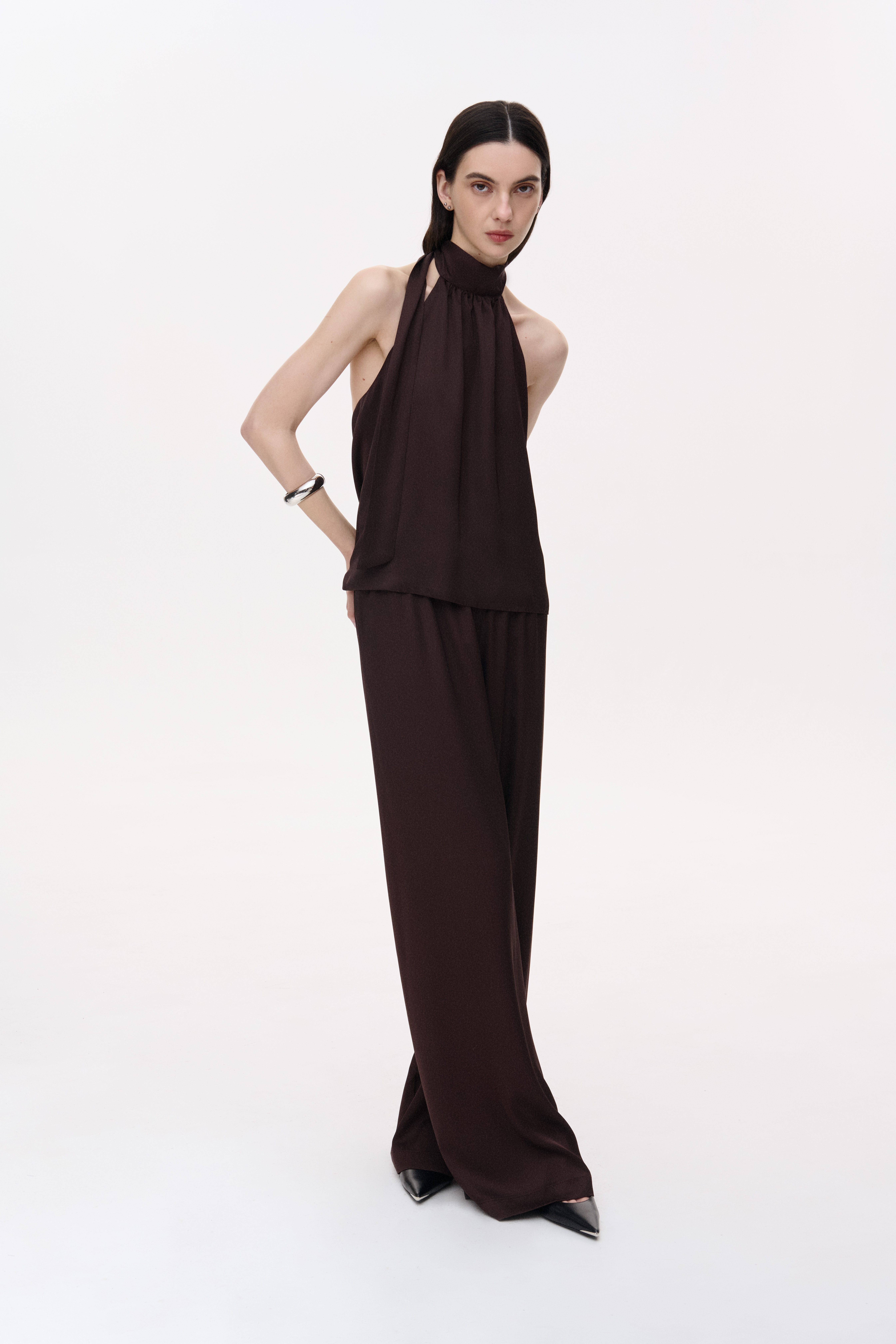 ШИРОКІ ШОВКОВІ ШТАНИ 1236 зображення