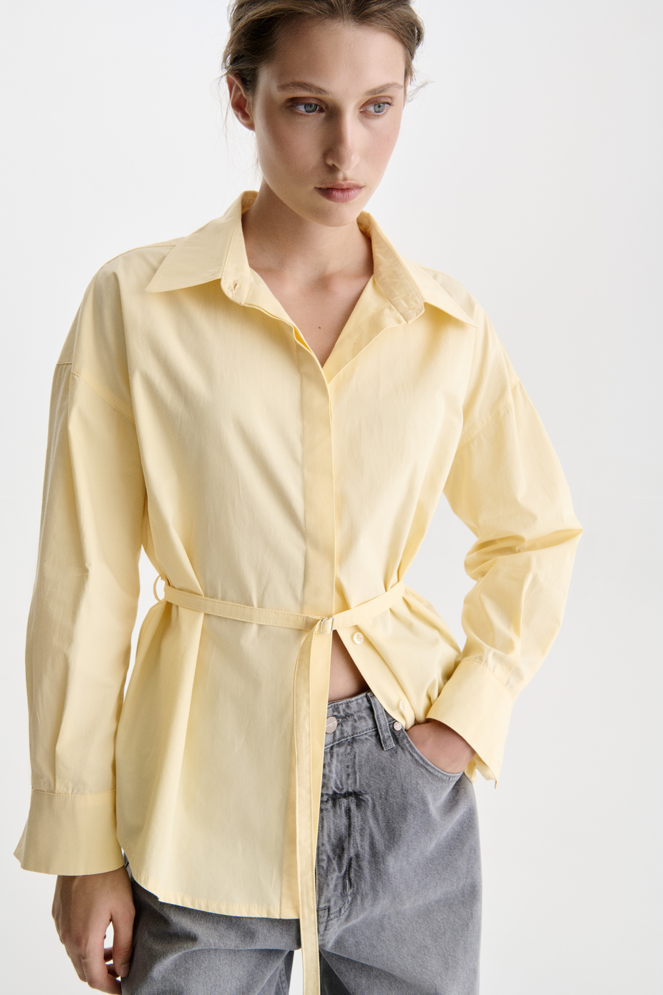 СОРОЧКА ВІЛЬНОГО КРОЮ З БАВОВНЯНОЇ ТКАНИНИ 1170\23-2 зображення 1